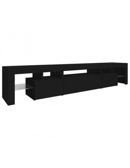 Mobile Porta TV con Luci LED Nero 215x36,5x40 cm