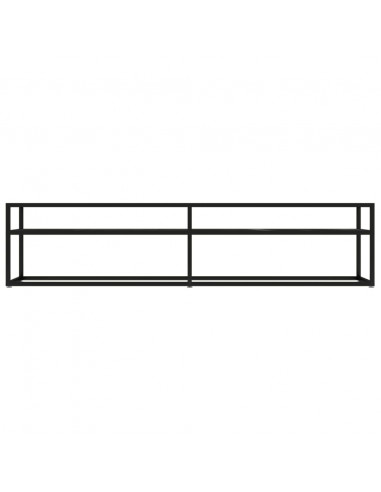 Mobile Porta TV Marmo Nero 180x40x40,5 cm in Vetro Temperato