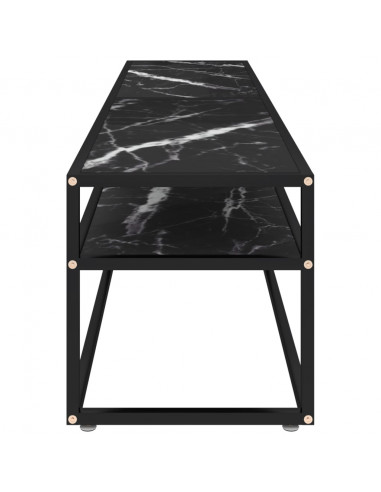 Mobile Porta TV Marmo Nero 180x40x40,5 cm in Vetro Temperato