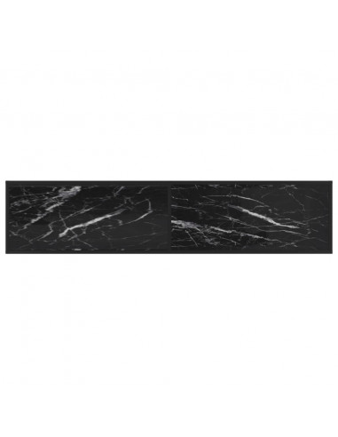 Mobile Porta TV Marmo Nero 180x40x40,5 cm in Vetro Temperato