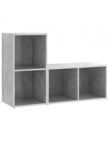 Mobili TV 2 pz Grigio Cemento 72x35x36,5 cm in Truciolato