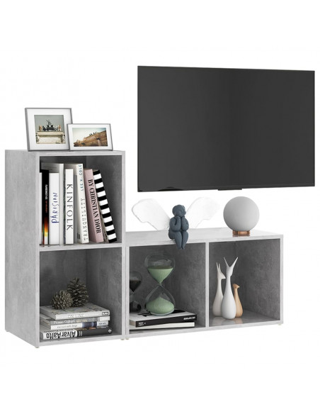 Mobili TV 2 pz Grigio Cemento 72x35x36,5 cm in Truciolato