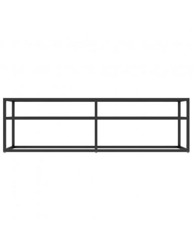 Mobile Porta TV Marmo Nero 140x40x40,5 cm in Vetro Temperato