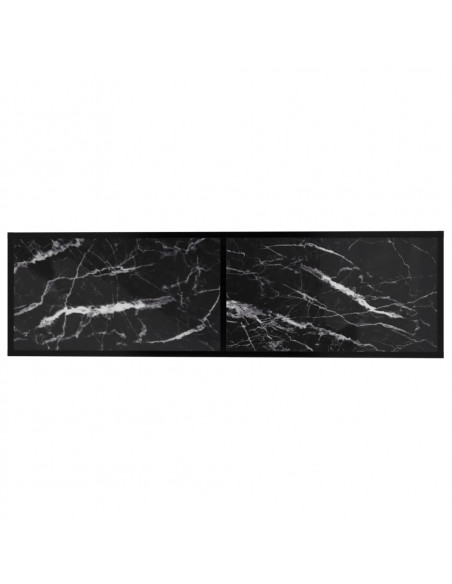 Mobile Porta TV Marmo Nero 140x40x40,5 cm in Vetro Temperato