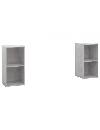Mobili TV 2 pz Grigio Cemento 72x35x36,5 cm in Truciolato