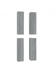 Mobili TV 4 pz Grigio Sonoma 30,5x30x110cm in Legno Multistrato 2