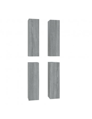 Mobili TV 4 pz Grigio Sonoma 30,5x30x110cm in Legno Multistrato