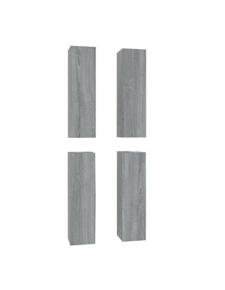 Mobili TV 4 pz Grigio Sonoma 30,5x30x110cm in Legno Multistrato