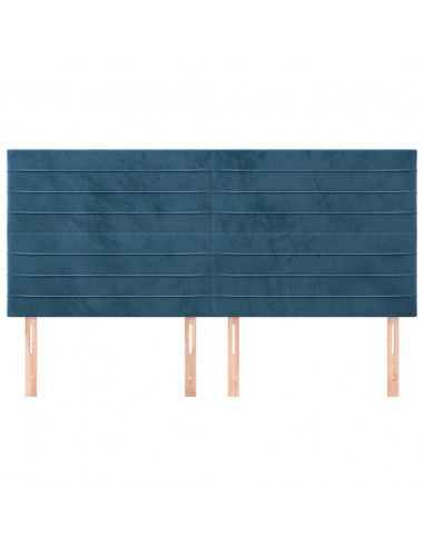 Testiera 4 pz Blu scuro 90x5x78/88 cm in Velluto