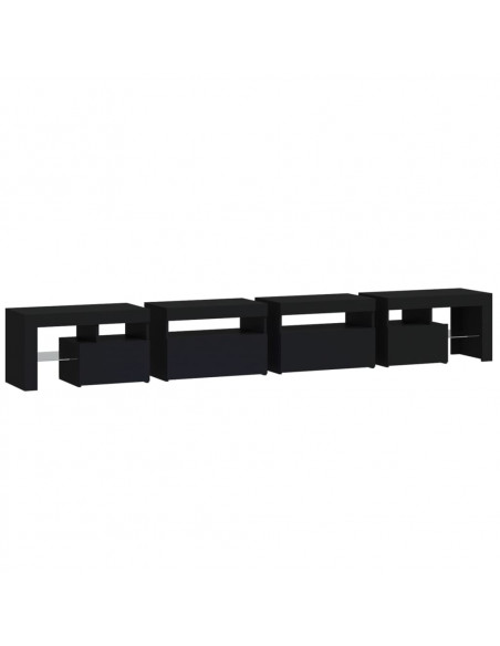 Mobile Porta TV con Luci LED Nero 260x36,5x40 cm
