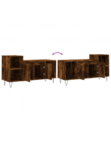 Mobile TV Rovere Fumo 100x35x55 cm in Legno Multistrato