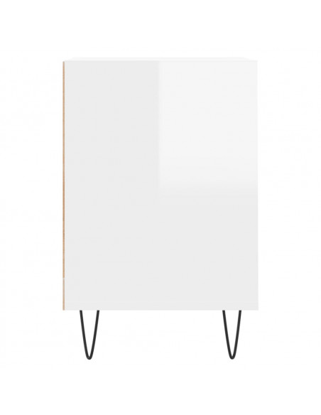 Mobile Porta TV Bianco Lucido 160x35x55 cm in Legno Multistrato
