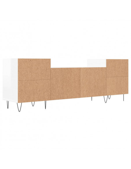 Mobile Porta TV Bianco Lucido 160x35x55 cm in Legno Multistrato