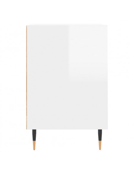 Mobile Porta TV Bianco Lucido 100x35x55 cm in Legno Multistrato