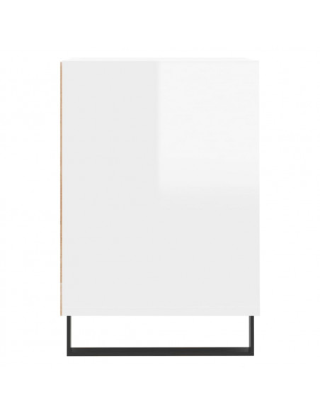 Mobile Porta TV Bianco Lucido 160x35x55 cm in Legno Multistrato