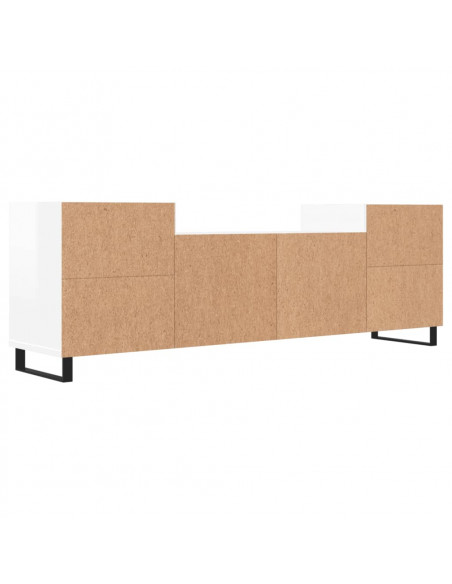 Mobile Porta TV Bianco Lucido 160x35x55 cm in Legno Multistrato