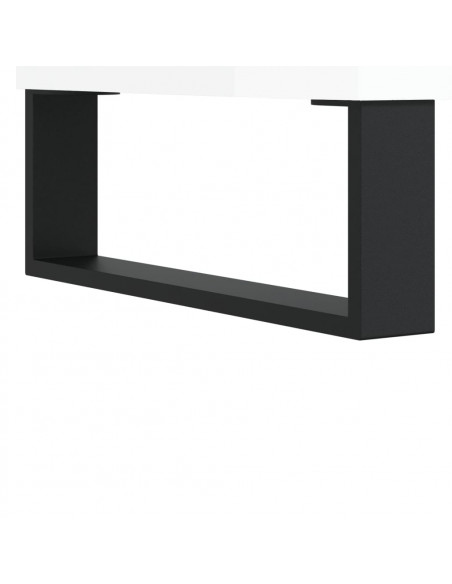 Mobile Porta TV Bianco Lucido 160x35x55 cm in Legno Multistrato