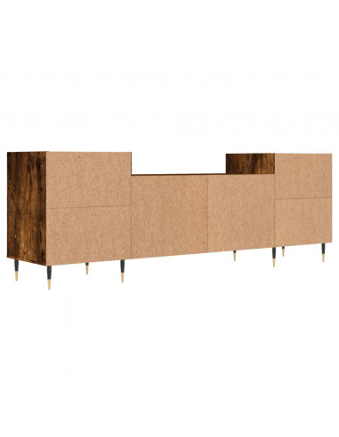 Mobile TV Rovere Fumo 160x35x55 cm in Legno Multistrato