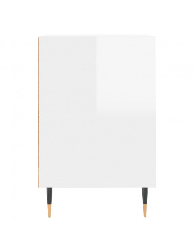 Mobile Porta TV Bianco Lucido 160x35x55 cm in Legno Multistrato