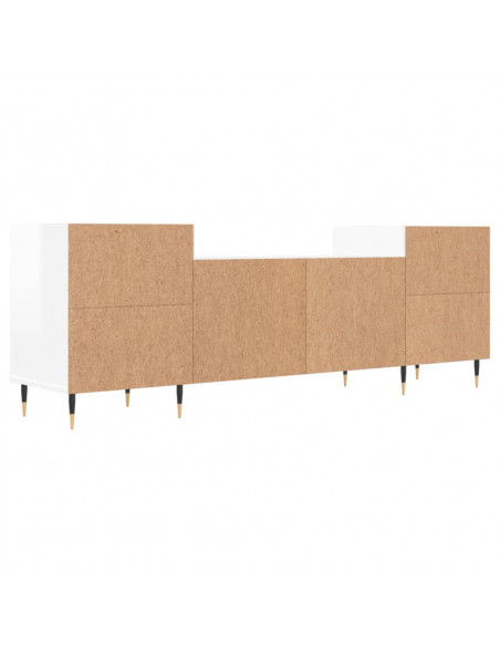 Mobile Porta TV Bianco Lucido 160x35x55 cm in Legno Multistrato