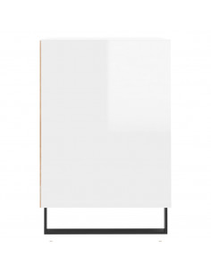 Mobile Porta TV Bianco Lucido 100x35x55 cm in Legno Multistrato 2