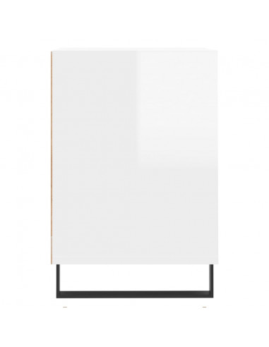 Mobile Porta TV Bianco Lucido 100x35x55 cm in Legno Multistrato