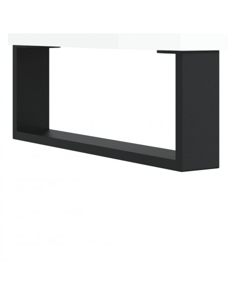 Mobile Porta TV Bianco Lucido 100x35x55 cm in Legno Multistrato