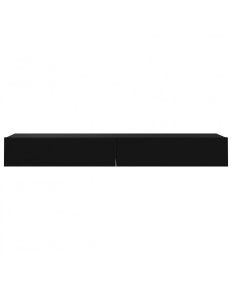 Mobili Porta TV con Luci LED 2pz Neri 60x35x15,5 cm