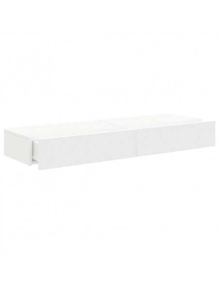 Mobili Porta TV con Luci LED 2pz Bianchi 60x35x15,5 cm