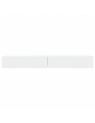 Mobili Porta TV con Luci LED 2pz Bianchi 60x35x15,5 cm