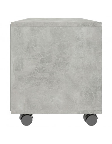 Mobile TV con Ruote Grigio Cemento 90x35x35 cm in Multistrato