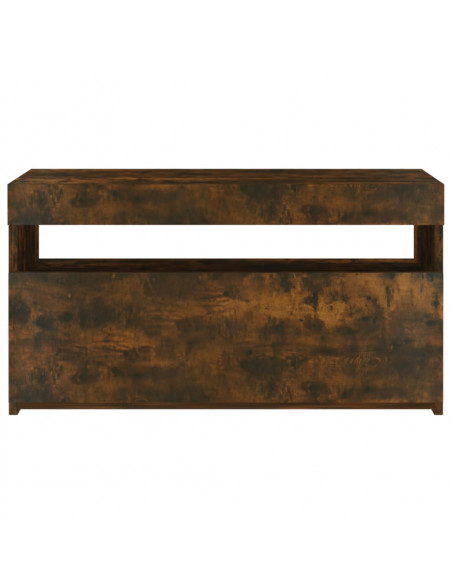 Mobile Porta TV con Luci LED Rovere Fumo 75x35x40 cm