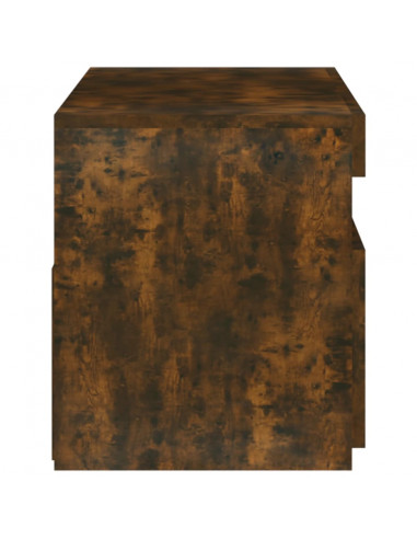 Mobile Porta TV con Luci LED Rovere Fumo 75x35x40 cm