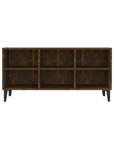 Mobile TV con Gambe in Metallo Rovere Fumo 103,5x30x50 cm