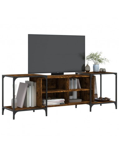 Mobile Porta TV Rovere Fumo 153x37x50 cm in Legno Multistrato
