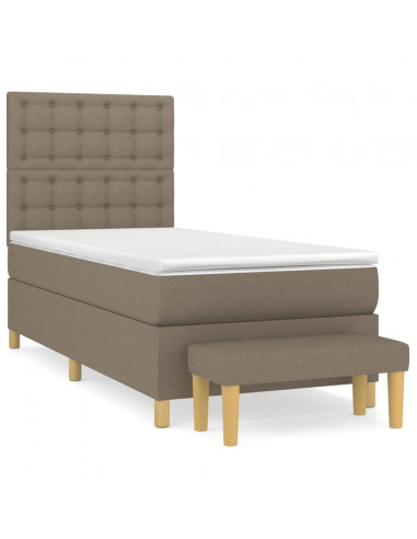 Giroletto a Molle con Materasso Tortora 90x190 cm in Tessuto