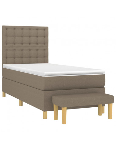 Giroletto a Molle con Materasso Tortora 90x190 cm in Tessuto