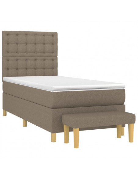 Giroletto a Molle con Materasso Tortora 90x190 cm in Tessuto