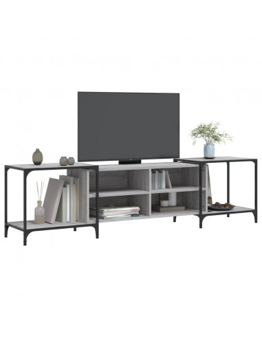 Mobile Porta TV Grigio Sonoma 203x37x50 cm in Legno Multistrato