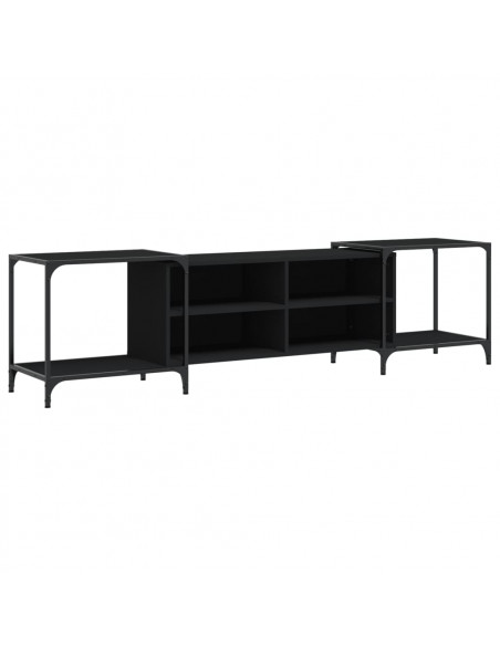 Mobile Porta TV Nero 203x37x50 cm in Legno Multistrato