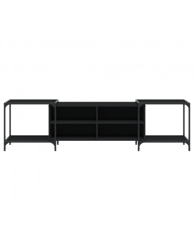 Mobile Porta TV Nero 203x37x50 cm in Legno Multistrato