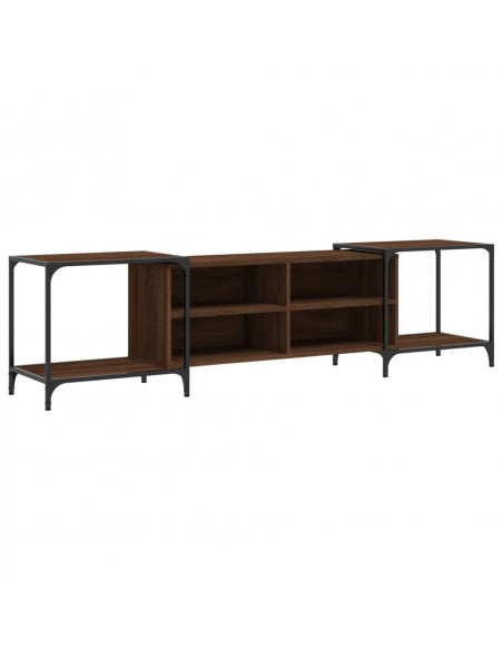 Mobile TV Rovere Marrone 203x37x50 cm in Legno Multistrato