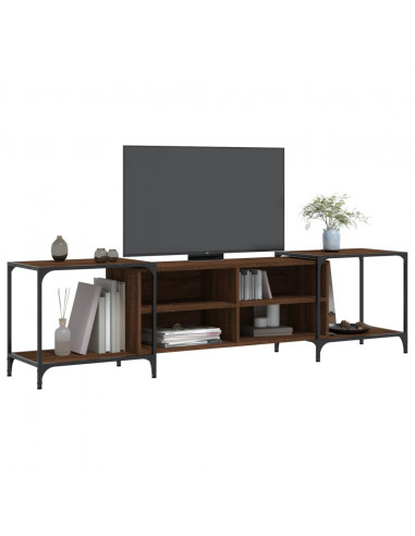 Mobile TV Rovere Marrone 203x37x50 cm in Legno Multistrato