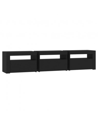 Mobile Porta TV con Luci LED Nero 180x35x40 cm