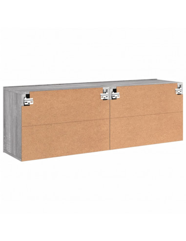 Mobili TV a Parete 2pz Grigio Sonoma 60x30x41 cm