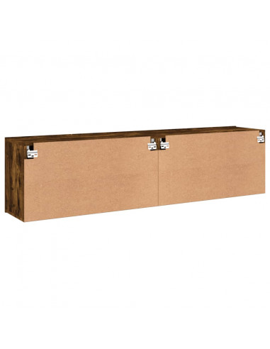 Mobili TV a Parete 2pz Rovere Fumo 80x30x41 cm