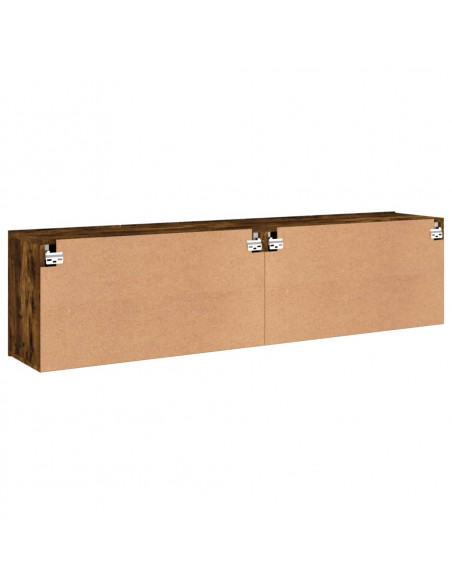 Mobili TV a Parete 2pz Rovere Fumo 80x30x41 cm