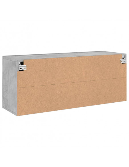 Mobile TV a Parete Grigio Cemento 100x30x41 cm