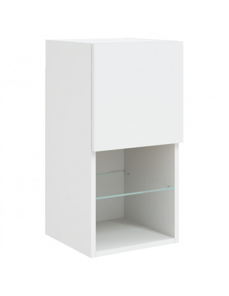 Mobili TV con Luci LED 2pz Bianchi 30,5x30x60 cm