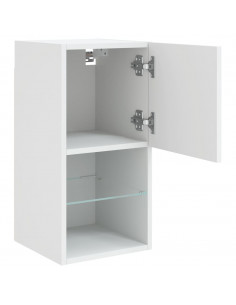 Mobili TV con Luci LED 2pz Bianchi 30,5x30x60 cm 2